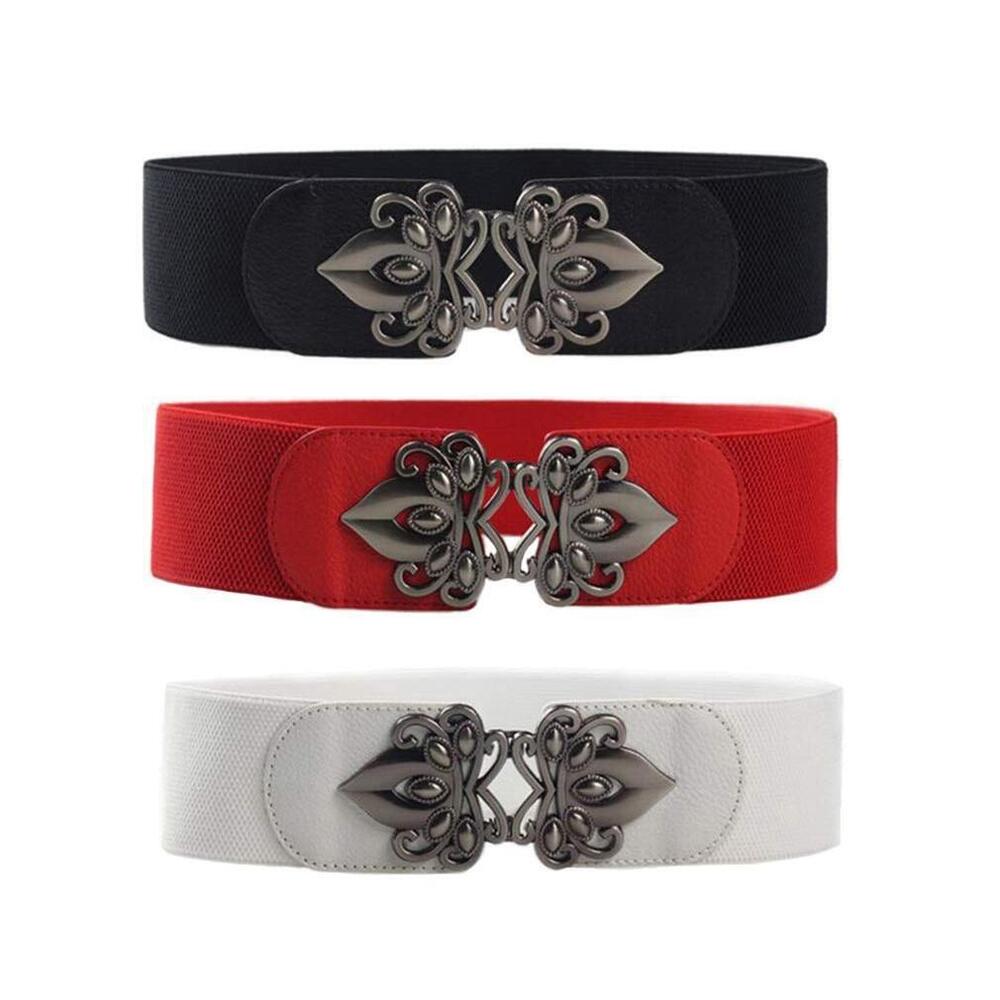 6263 3 Pack Womens Vintage Wide Elastic Stretch Waist Belt For Dresses